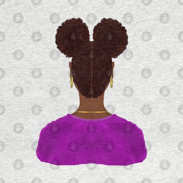 Afro Puffs (Gray Background) by Art By LM Designs 